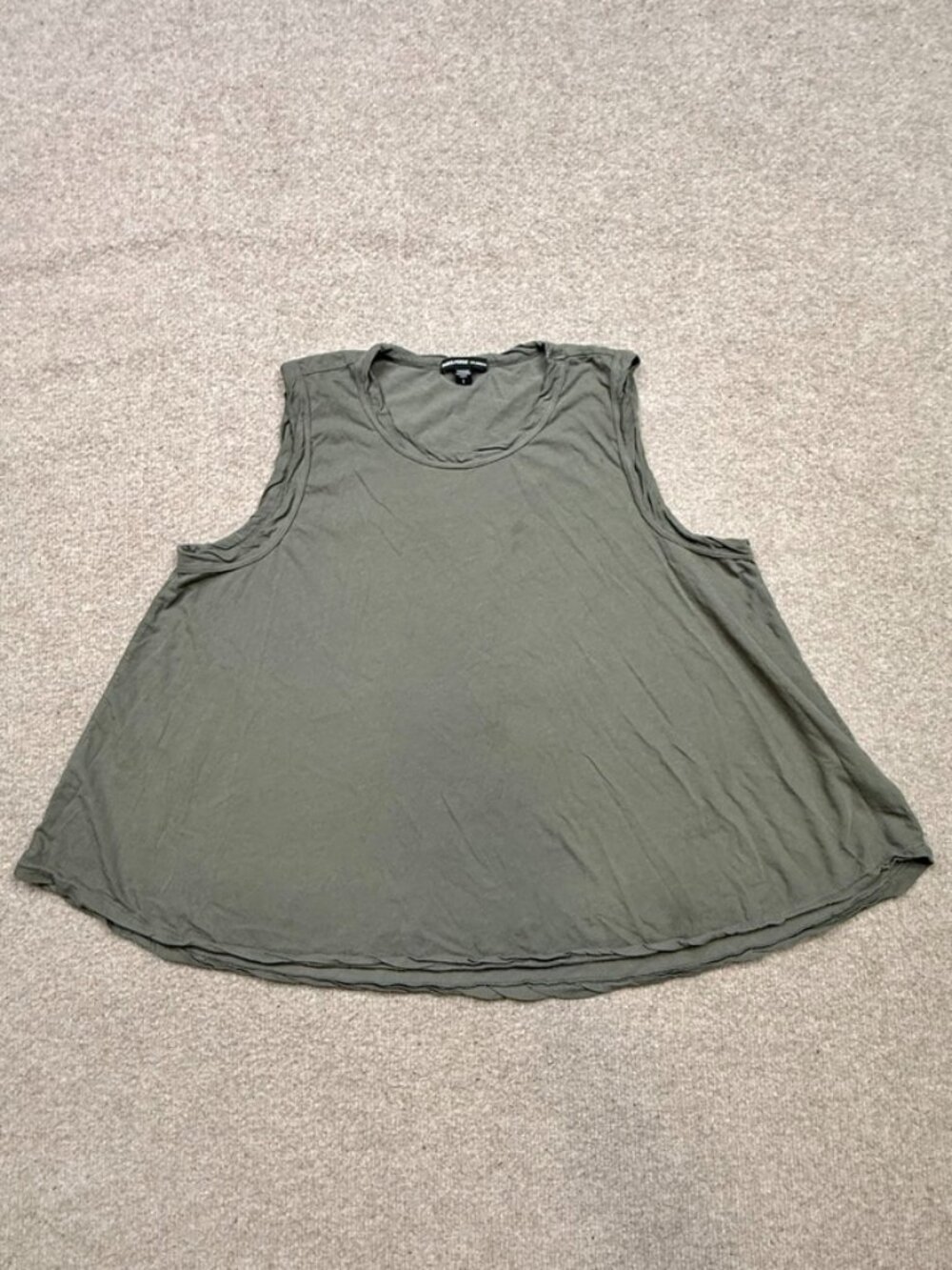 James Perse Cropped Tank Top Size 1 Small Green Gray Sleeveless